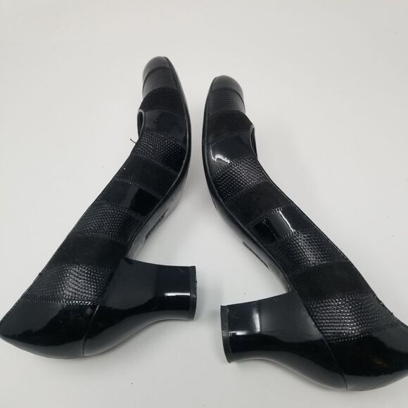 FRANCO SARTO BLACK LEATHER HEELS. SIZE 7.5. - Picture 10 of 16